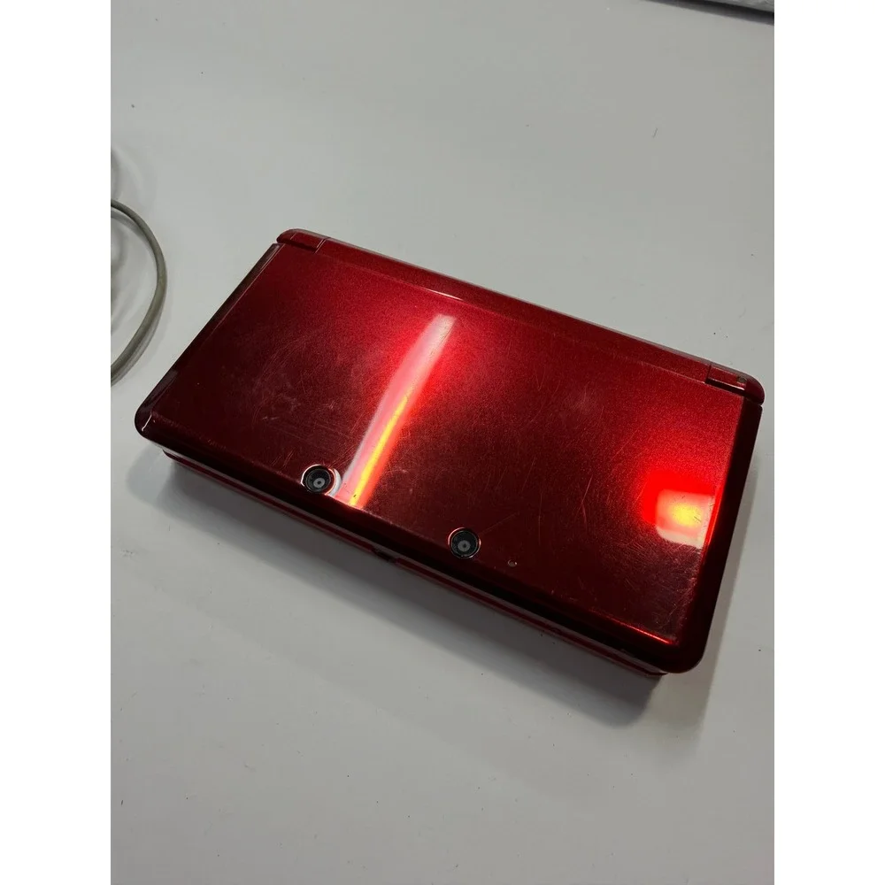 Nintendo 3DS Flame Red Handheld Console CTR-001 USA with AC Adapter Charger